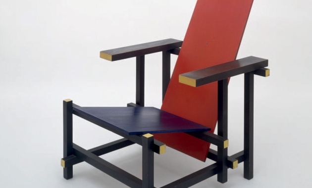 Gerrit Rietveld, silla roja y azul, tecnne